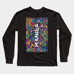 Manila Invade (vertical) by Lei Melendres Long Sleeve T-Shirt